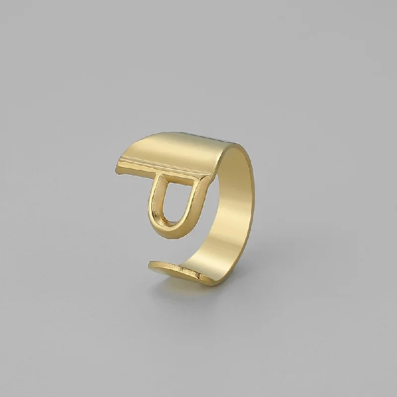 Gold P Open Ring J382-16