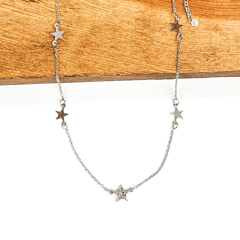 Star CZ Necklace in Silver