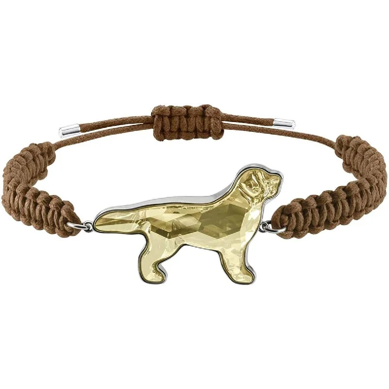 Swarovski Women's Bracelet - Pets Golden Retriever Brown Textile Rope | 5431410