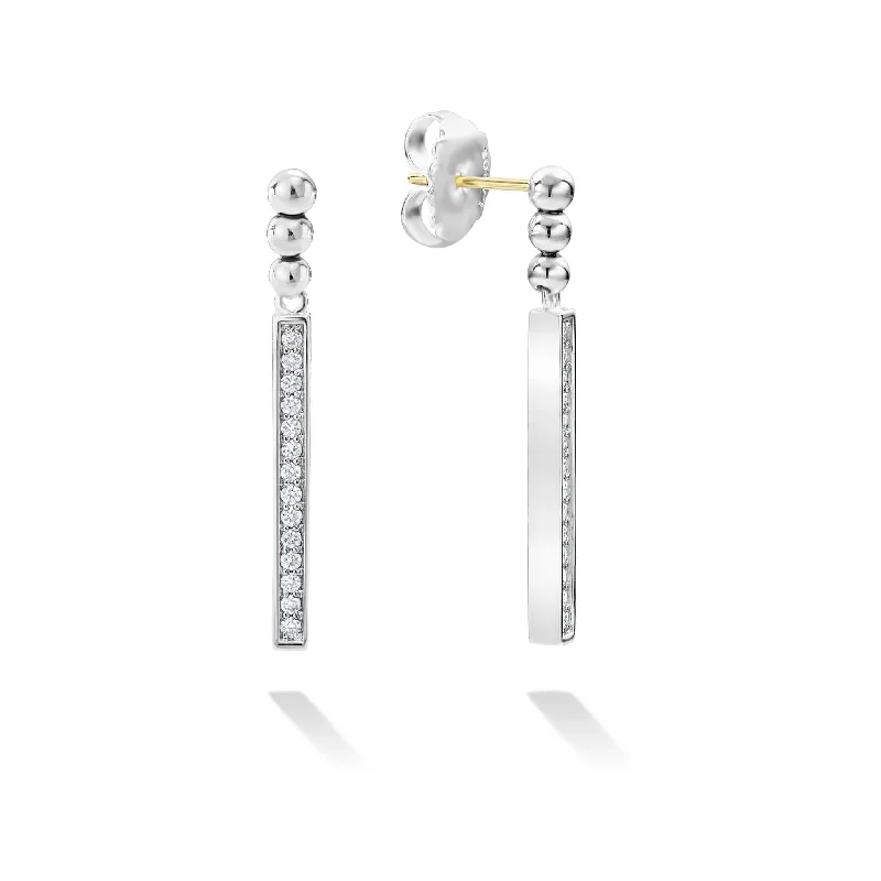 Colorful Crystal Earrings-Caviar Spark Linear Diamond Earrings