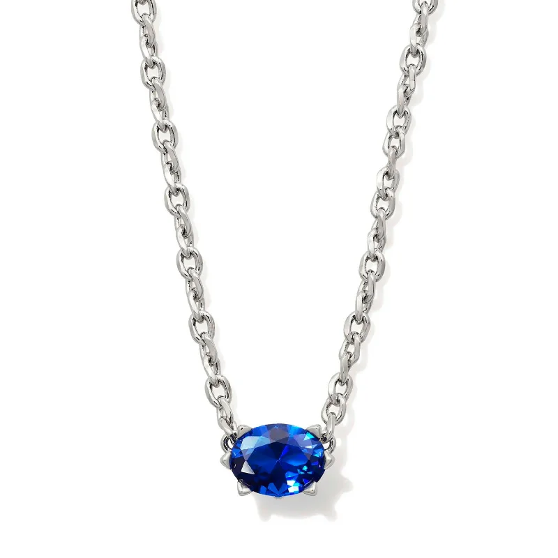 Kendra Scott | Cailin Silver Pendant Necklace in Blue Crystal