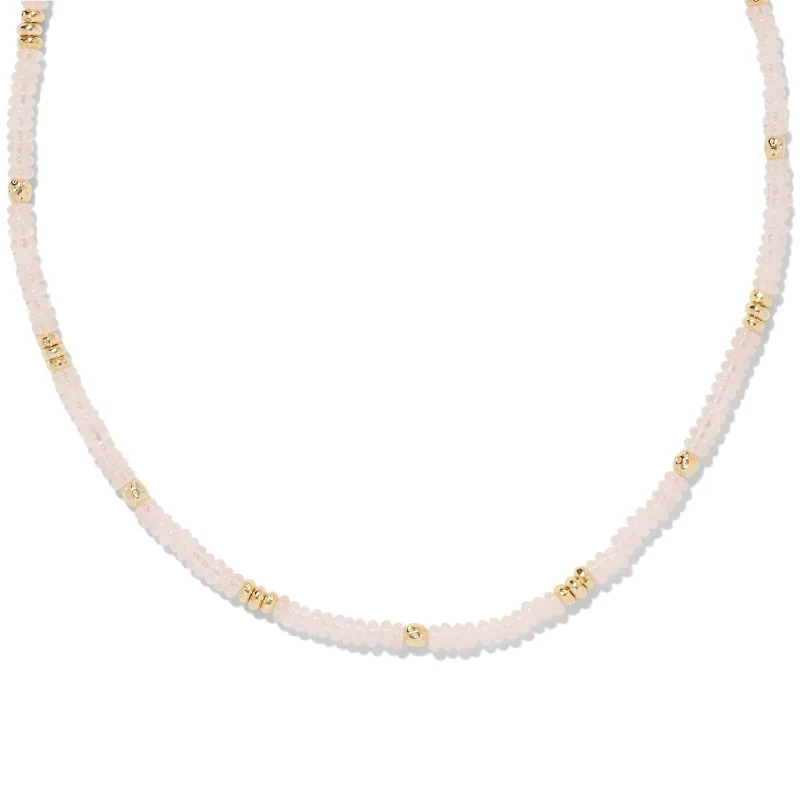 Kendra Scott | Deliah Gold Strand Necklace in Rose Quartz