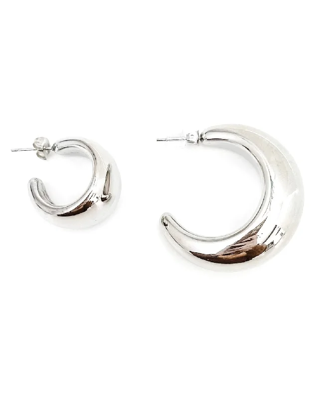 Casual Hoop Earrings-Enoch Silver Earrings || Choose Size