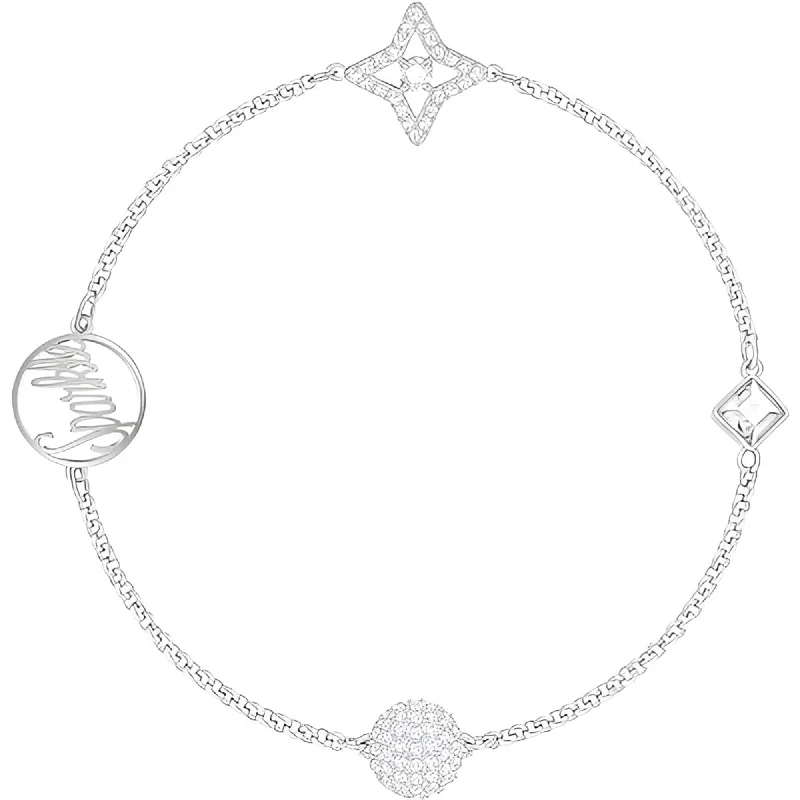 Swarovski Women's Bracelet - Remix Rhodium Plated Star Strand Crystal Pavé | 5373257