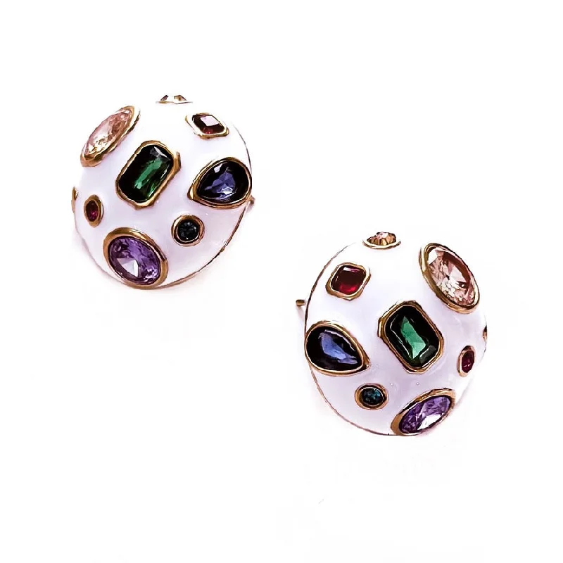 Heart-Shaped Stud Earrings-Elora Jewel Studs