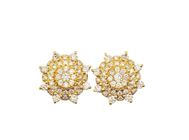 Luxurious Gold Earrings-1.60CT Diamond Earrings