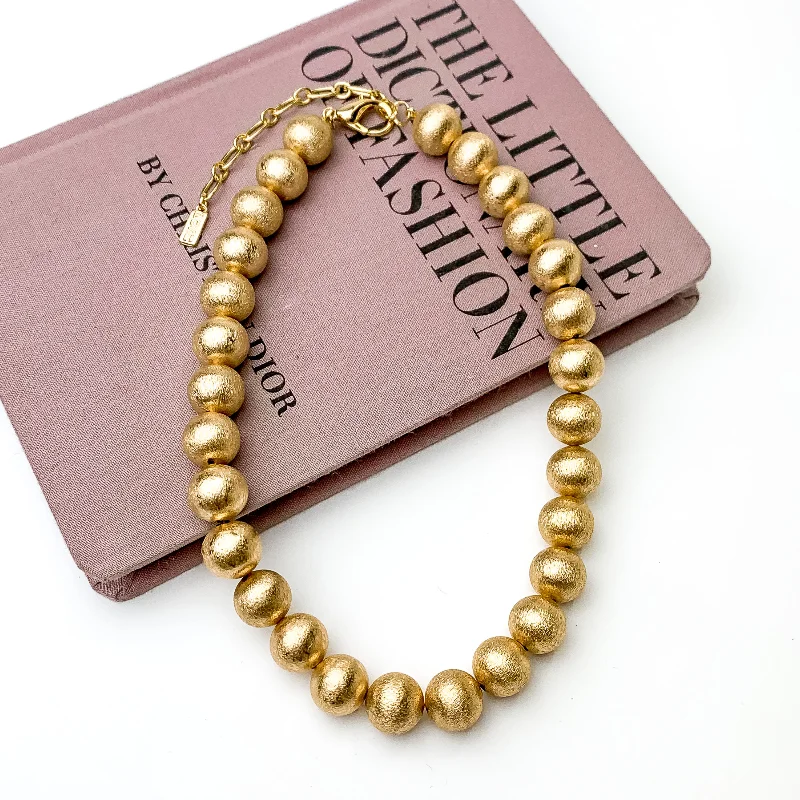 Large Gold Tone Beaded Necklace