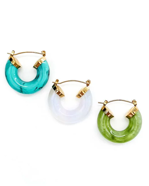 Elegant Drop Stud Earrings-Ellbelle Chunky Acrylic Earring Hoops || Choose Color