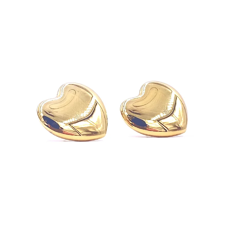 Bold Gold Earrings-Ashley Gold Stainless Steel Gold Plated Large Heart Stud Earrings