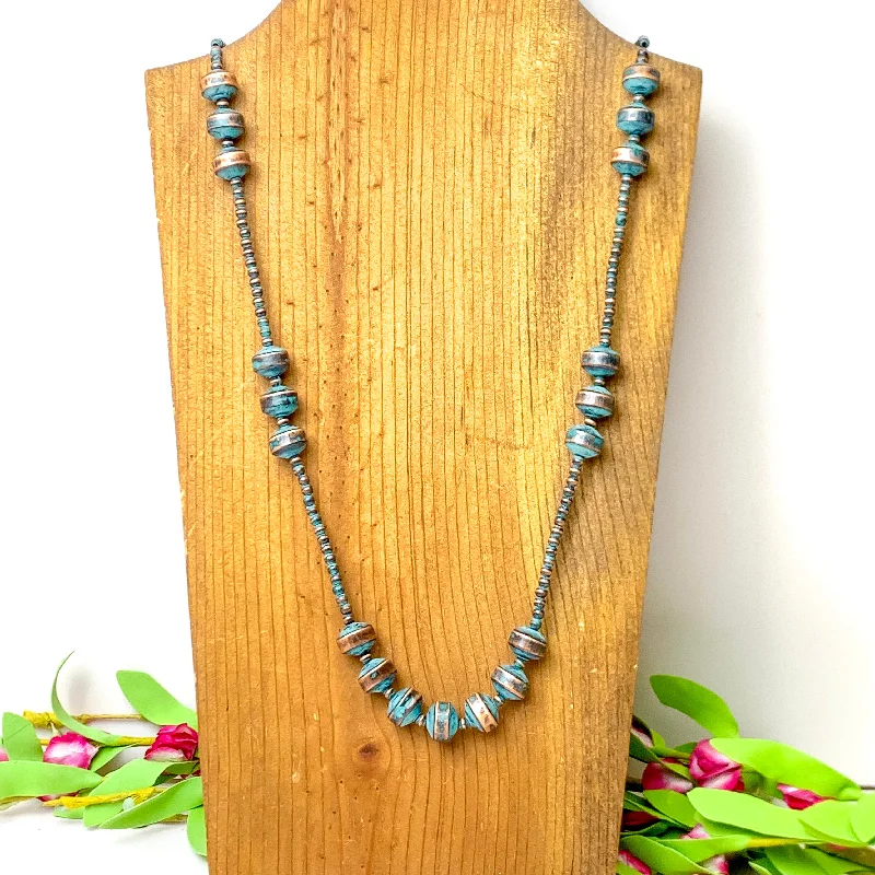 Faux Navajo Pearl and Rondelle Necklace in Patina Tone