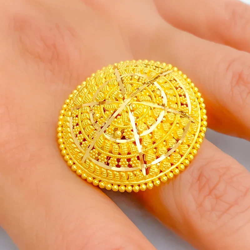 Extravagant Ornamental 22k Gold Statement Ring