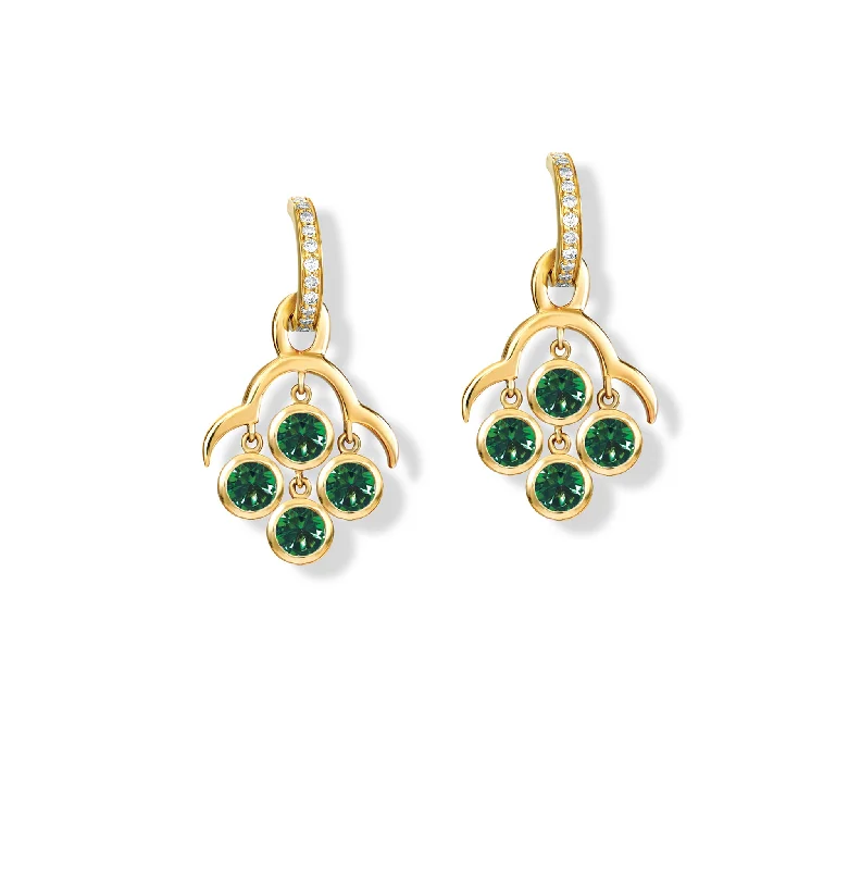 Gold-Plated Earrings-Acai Earring Drops Yellow Gold - Chrome Diopside