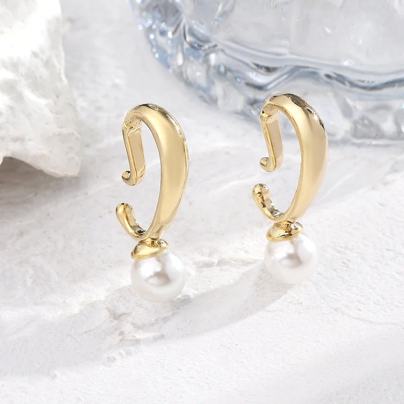 12#J0031 a Pearl Ear Clip Clip-Single