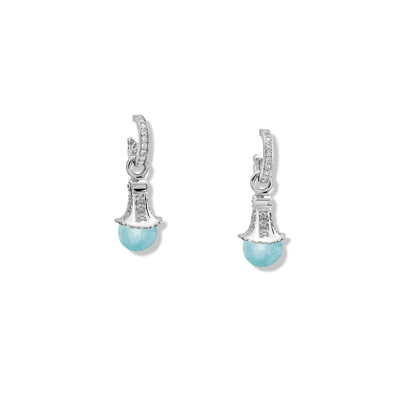 Adjustable Earrings-Fouquet Earring Drops Silver - Aquamarine