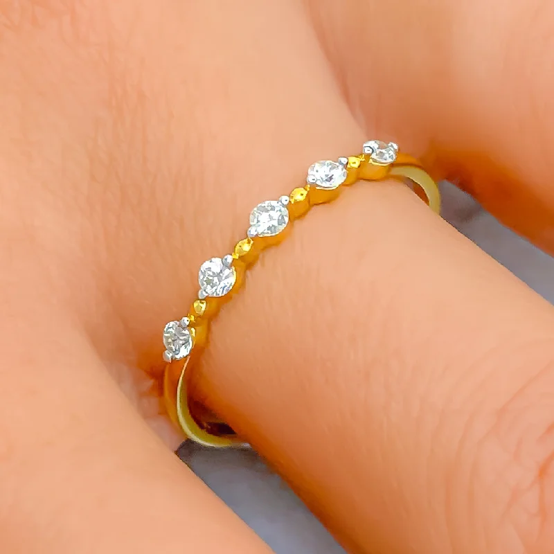 Dainty Dazzling Diamond + 18k Gold Band Ring