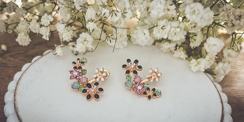 High-End Earrings-Beautiful Flower Jacket Earrings