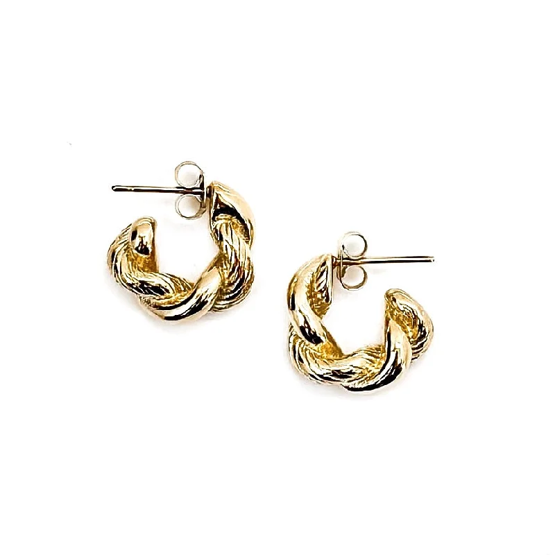 Fashionable Chandelier Earrings-Eris Gold Twisted Hoop Earrings