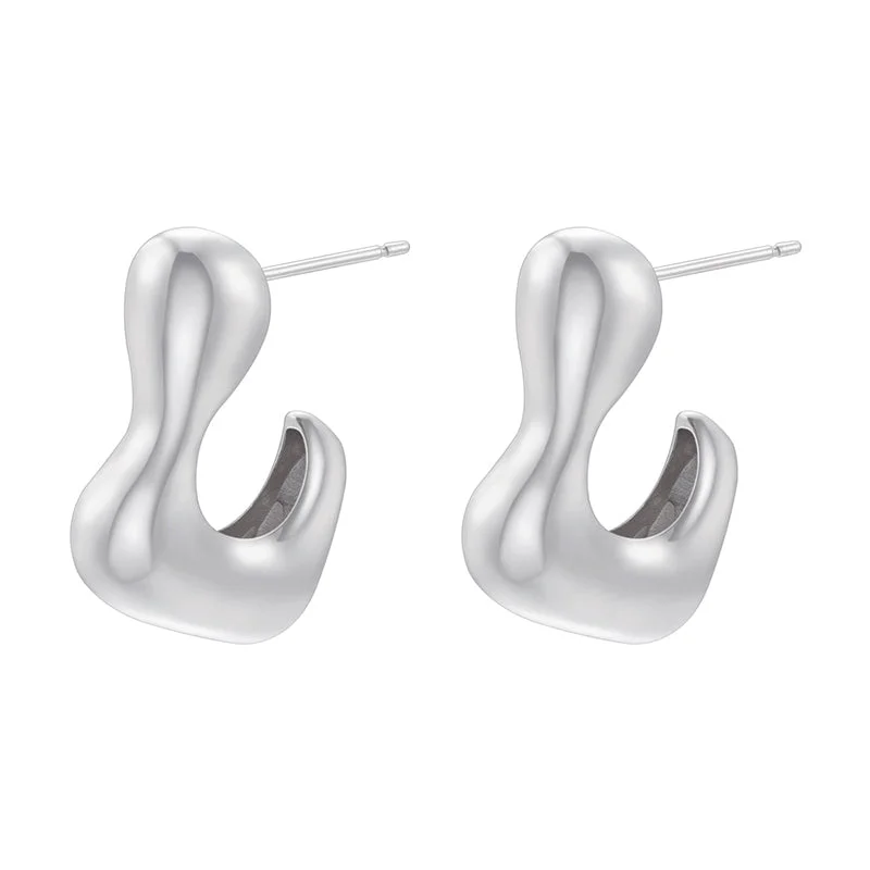 Ve1212 White Gold Color L-Shaped 1 Pair