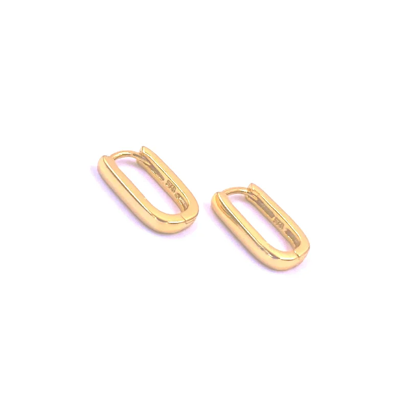 Big Statement Earrings-Ashley Gold Sterling Silver Gold Plated Mini Oval Earrings