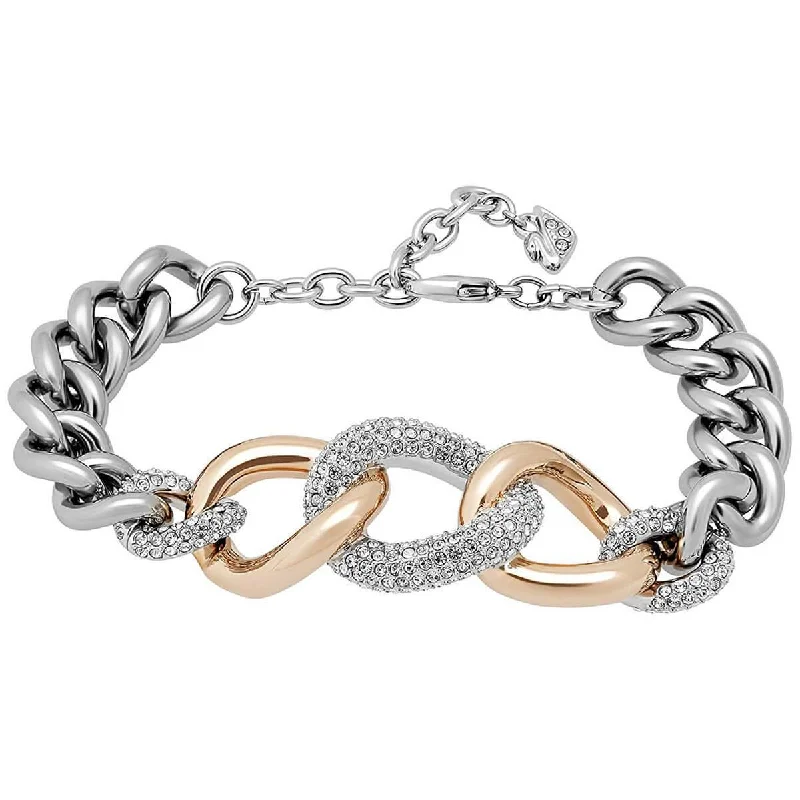 Swarovski Women's Bracelet - Bound Rose Gold & Silver Chain with Crystals | 5080042