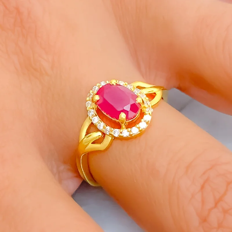 Stunning Regal 22k Gold CZ Ring