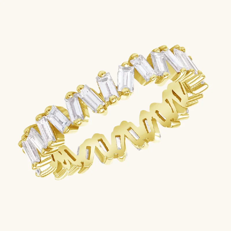 Slanted Baguette Diamond Eternity Band