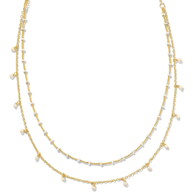 Kendra Scott | Eve Gold Multi Strand Necklace in White Mix