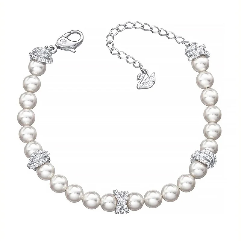 Swarovski Women's Bracelet - Originally White Pearl Rhodium Plated | 5466878