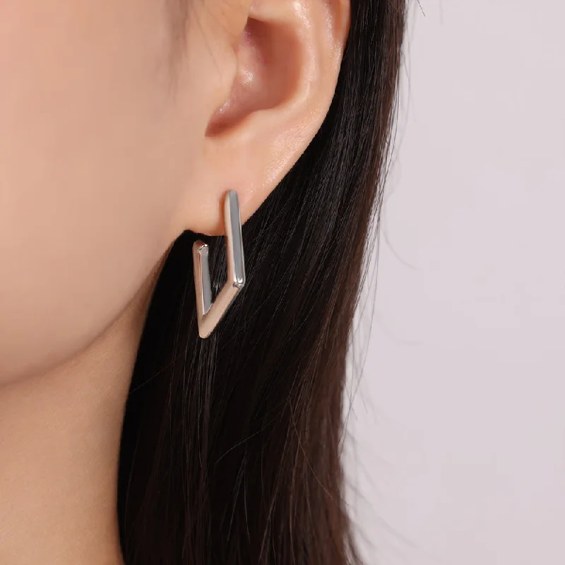 F1376-Diamond Steel Earrings