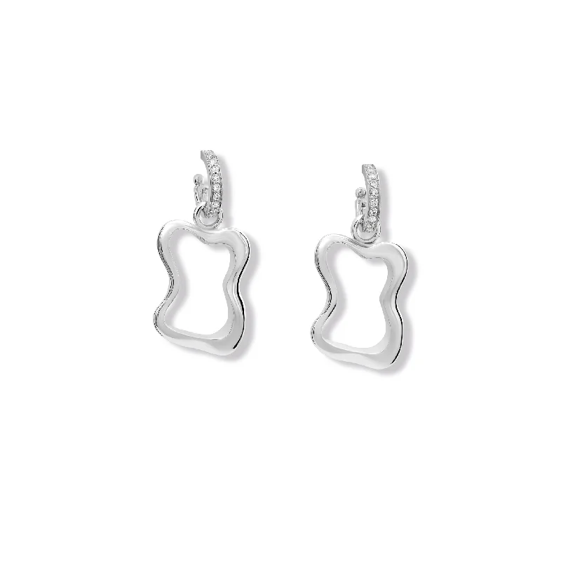 Round Hoop Earrings-Pâtisserie Large Earring Drops Silver