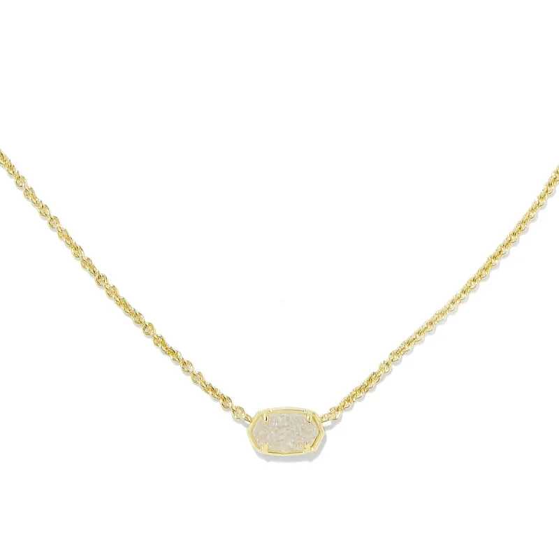 Kendra Scott | Emilie Short Gold Pendent Necklace in Iridescent Drusy