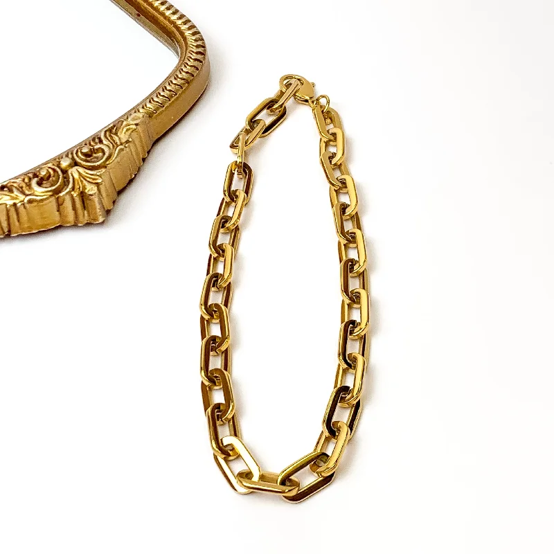 Bracha | Elle Gage Chunky Chain Necklace in Gold Tone