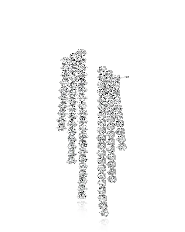 Rhinestone Stud Earrings-Marquise CZ Fringe Earrings