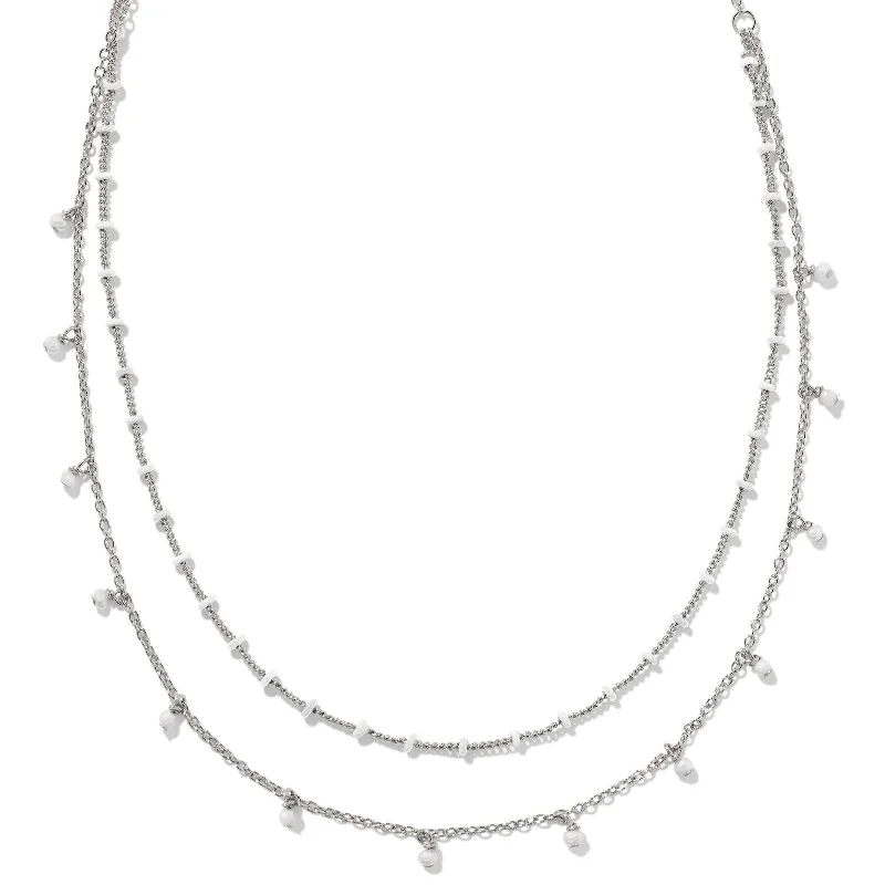 Kendra Scott | Eve Silver Multi Strand Necklace in White Mix