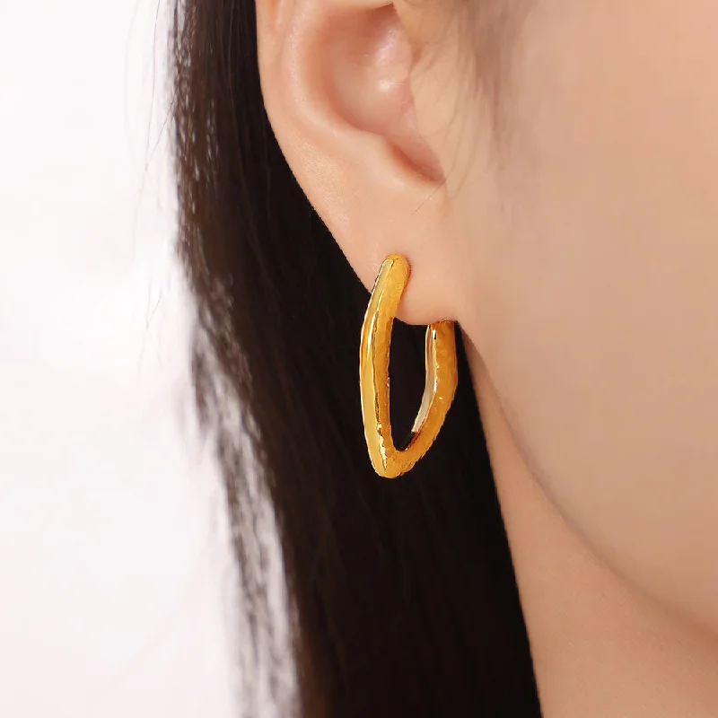 F1378-U-Shaped Gold Earrings