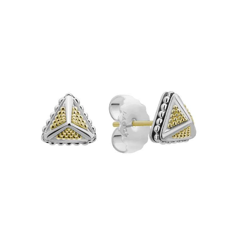 Luxury Chandelier Earrings-KSL Small Caviar Pyramid Stud Earrings