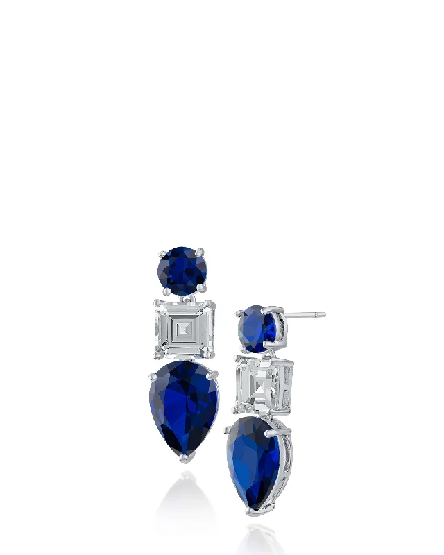 Fun Statement Earrings-Multi CZ Drop Earrings