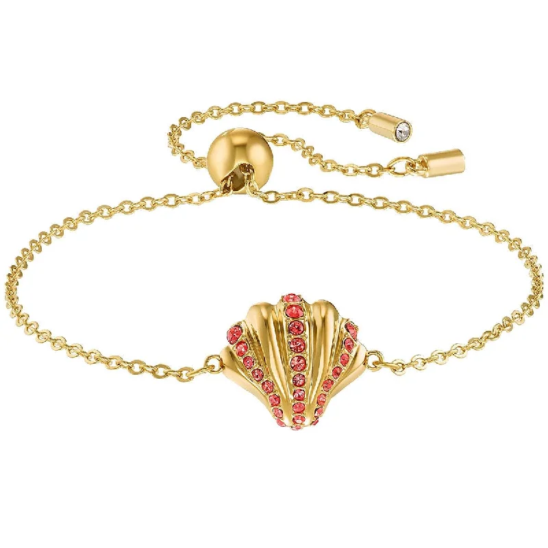 Swarovski Women's Bracelet - Shell Gold-Tone Plated Red Crystals Adjustable | 5524181