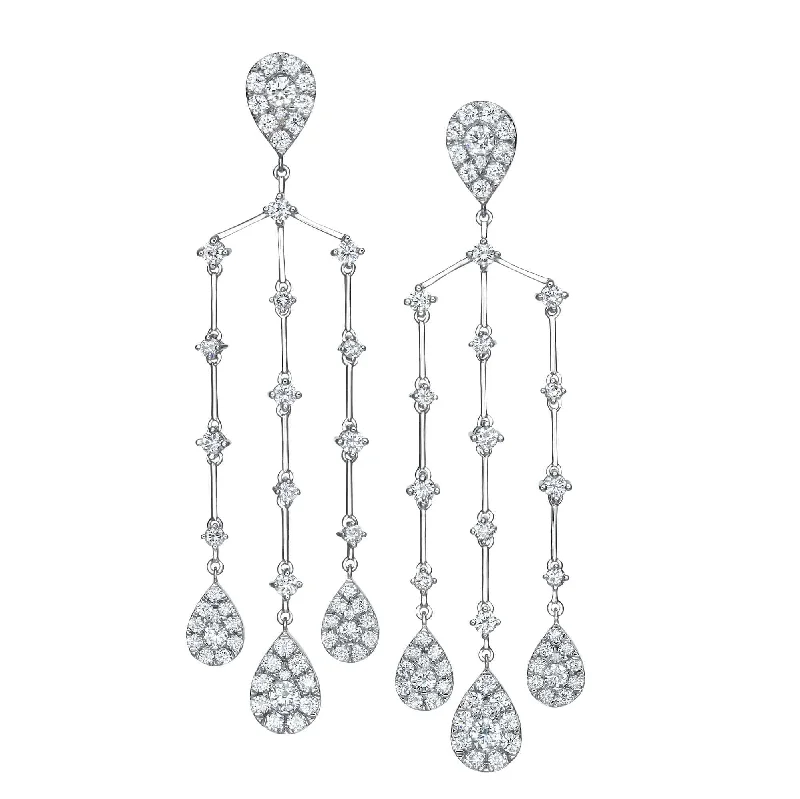 Fun Hoop Earrings-6.12 ct Illusion Set Chandelier Earrings