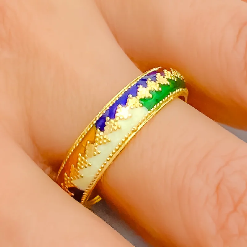 Glossy Detailed 22k Gold Ring