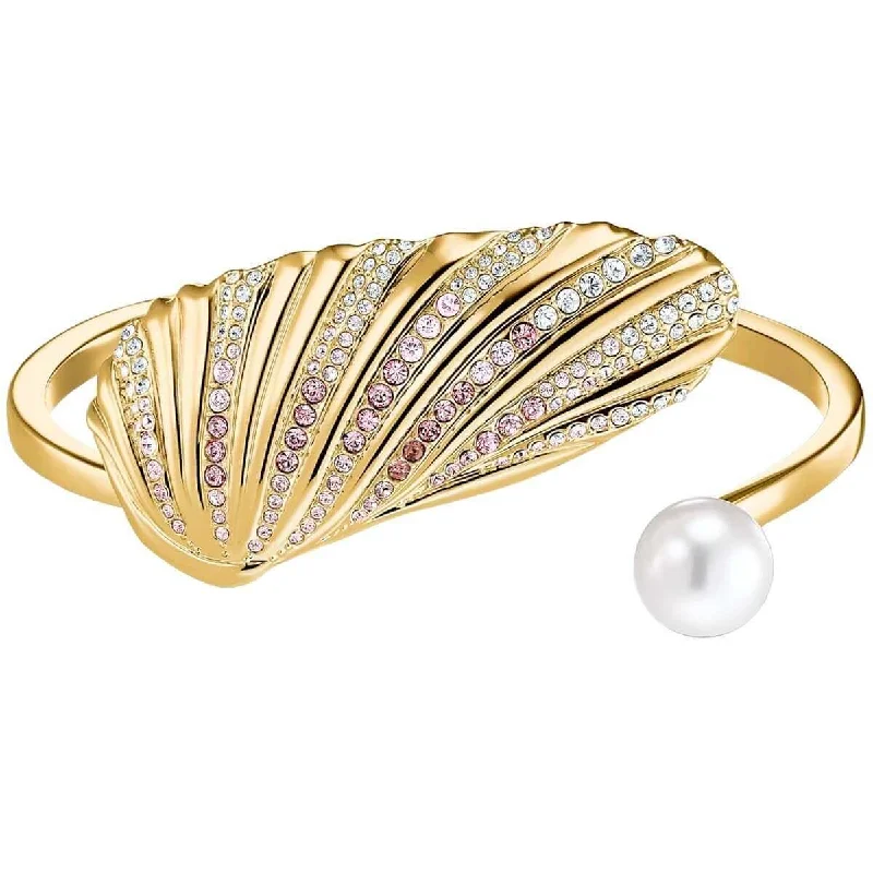 Swarovski Women's Bracelet - Shell Yellow Gold Plated Crystal Pearl | 5520665