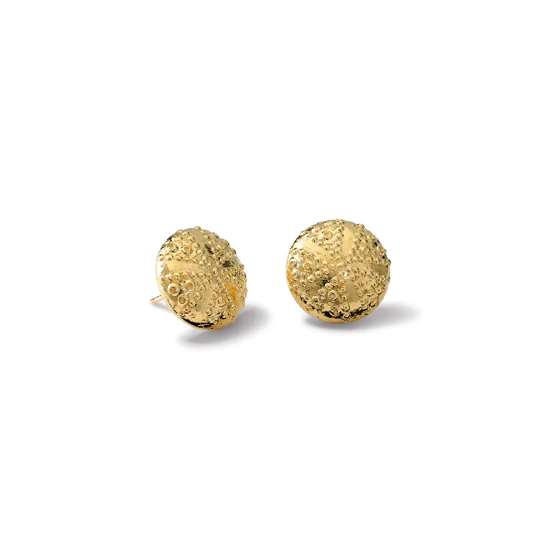 Adjustable Drop Earrings-Sea Urchin Earrings Yellow Gold