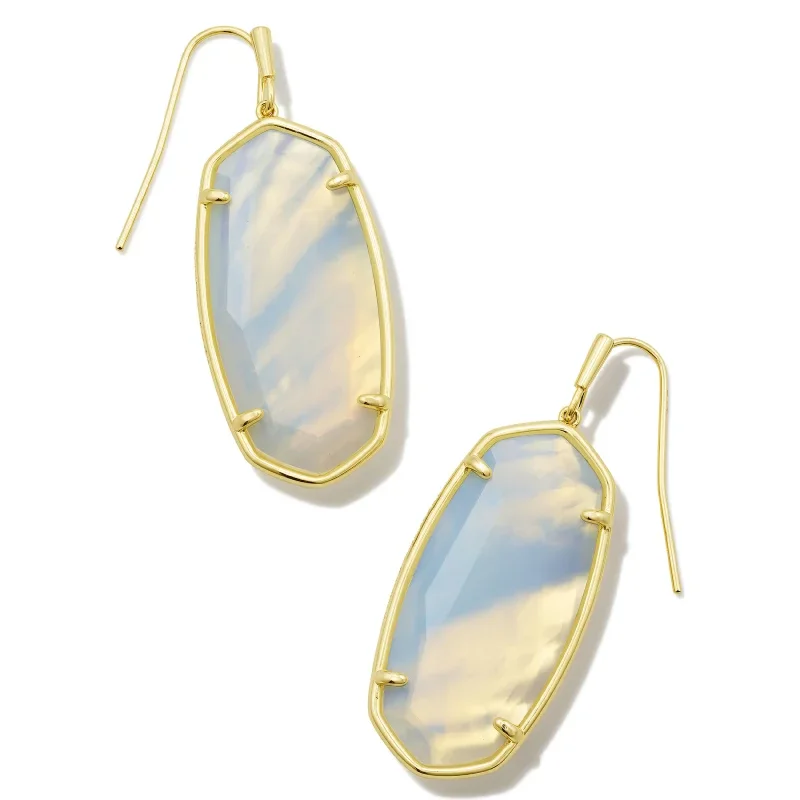 Kendra Scott | Faceted Gold Drop Earrings in Iridescent Opalite Illusion