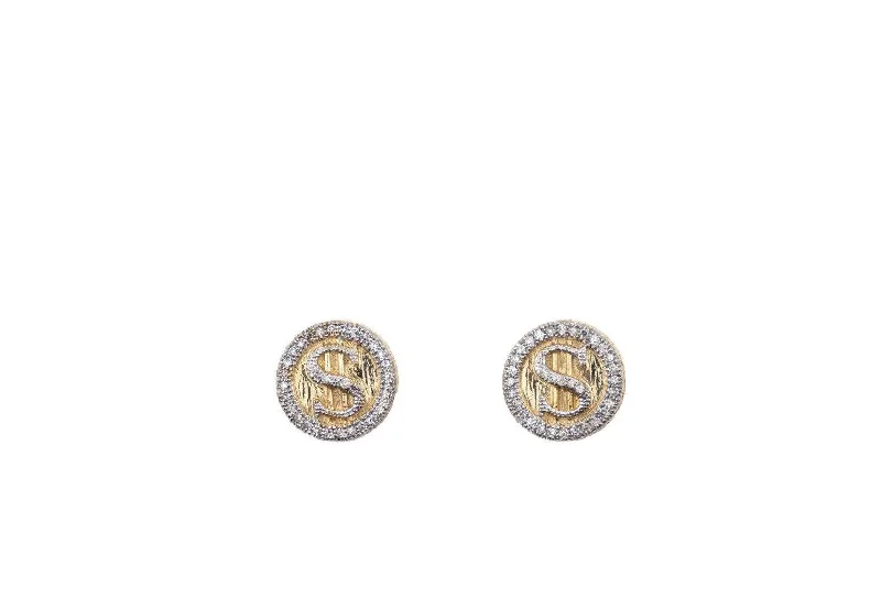 Fashionable Clip-On Earrings-0.20 Money Sign Diamond Earrings