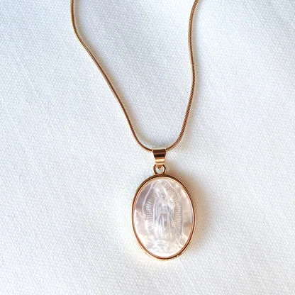 Kinsey Designs | Pippa Gold Tone Necklace with Mother-of-Pearl Oval Pendant