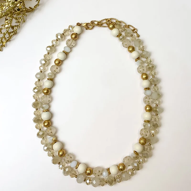 NYC Dream Multi Strand White Necklace