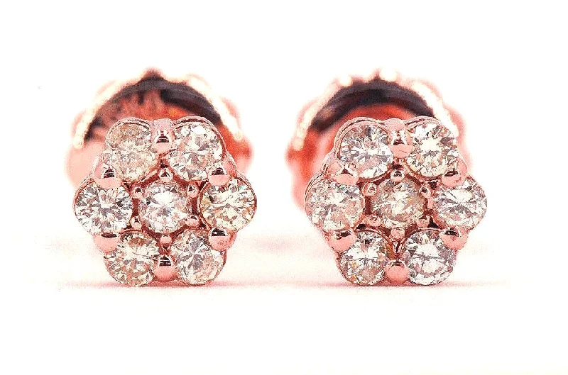 Bohemian Earrings-JDTK-F81638-  Cluster/Flower 0.50cttw Diamond Earrings