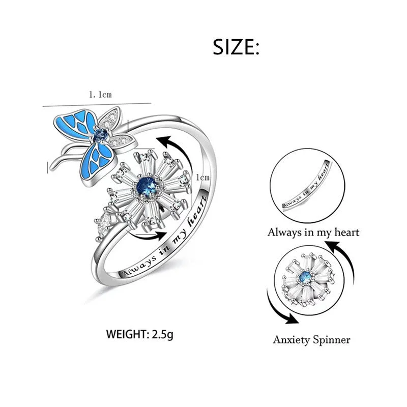 Butterfly Snowflake Spinning Ring