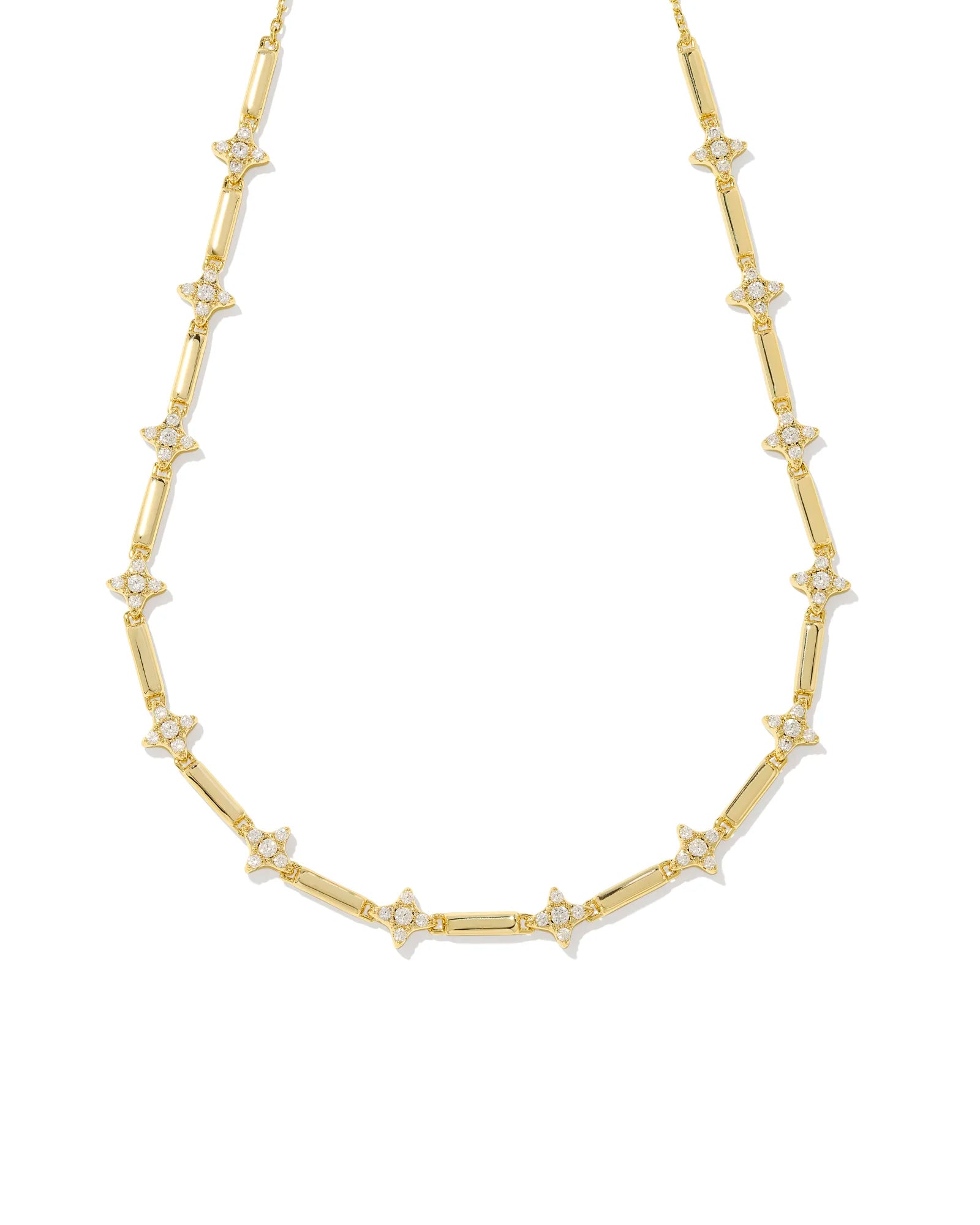 Kendra Scott | Holland Gold Strand Necklace in White Crystal