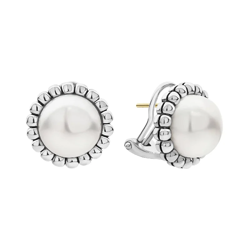 Fashion Drop Earrings-Luna Fluted Pearl Stud Earrings